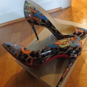 Christian Louboutin Pigalle Follies Leopard Logo
